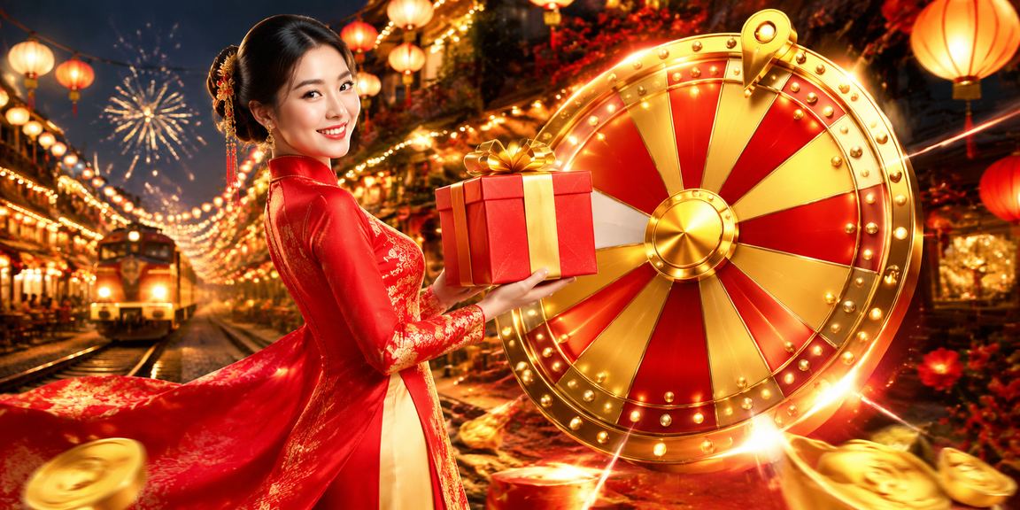 Người chơi may mắn tại Hà Nội tham gia bốc thăm trúng thưởng trong trang phục áo dài