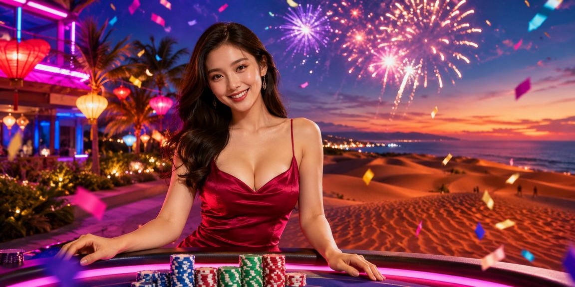 Người chơi tại Mũi Né đăng ký nhận thưởng chào mừng rực rỡ ánh đèn neon